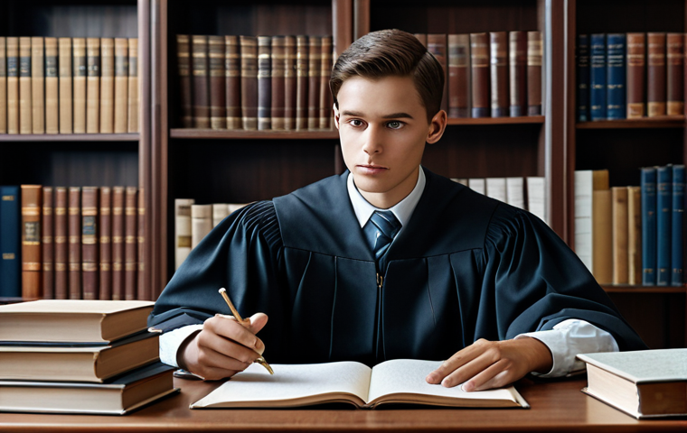 Surveyor Studying Land Laws**
"A diligent student studying land laws, fully clothed in modest attire, surrounded by law books and flowcharts, sitting at a desk with a focused expression, appropriate content, safe for work, perfect anatomy, natural proportions, professional study environment, high quality."
**