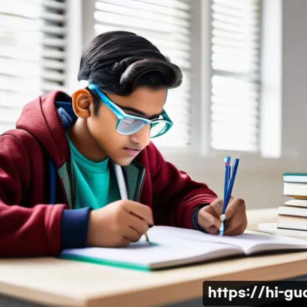 경비지도사 실기 시험 대비 - A focused young Indian student in a bright, modern study room practicing a practical science experim...