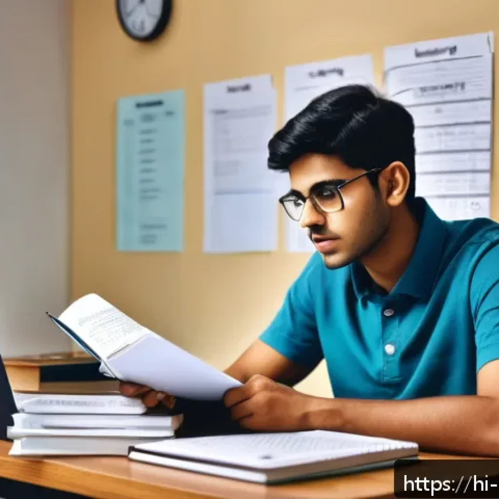 경비지도사 시험에서 주의할 점 - A focused Indian student studying at a desk, surrounded by neatly organized textbooks and notes rela...