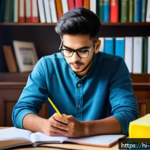 Home 30 경비지도사 필기 공부 비법 - A focused Indian student studying in a quiet, well-organized study corner at home, surrounded by nea...