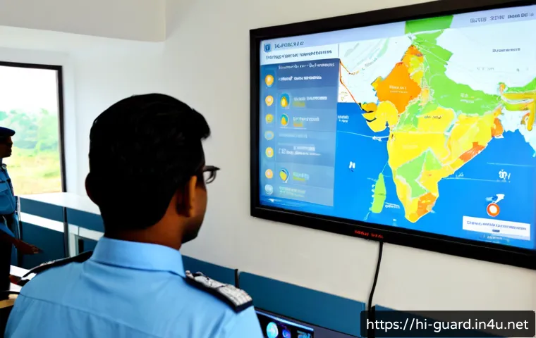 경비지도사와 관련된 기술 발전 - Photorealistic modern security training center in India, a professional security instructor demonstr...